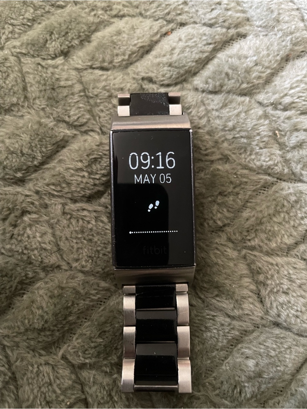 fitbit Charge 3 with Silver/Black Band and Charger
